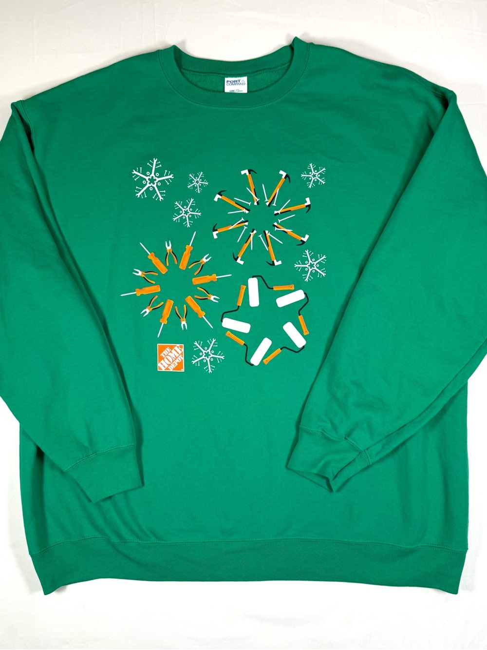 HOME DEPOT Men’s Tool Snowflake Sweatshirt 2XL Workwear Ugly Christmas Sweater